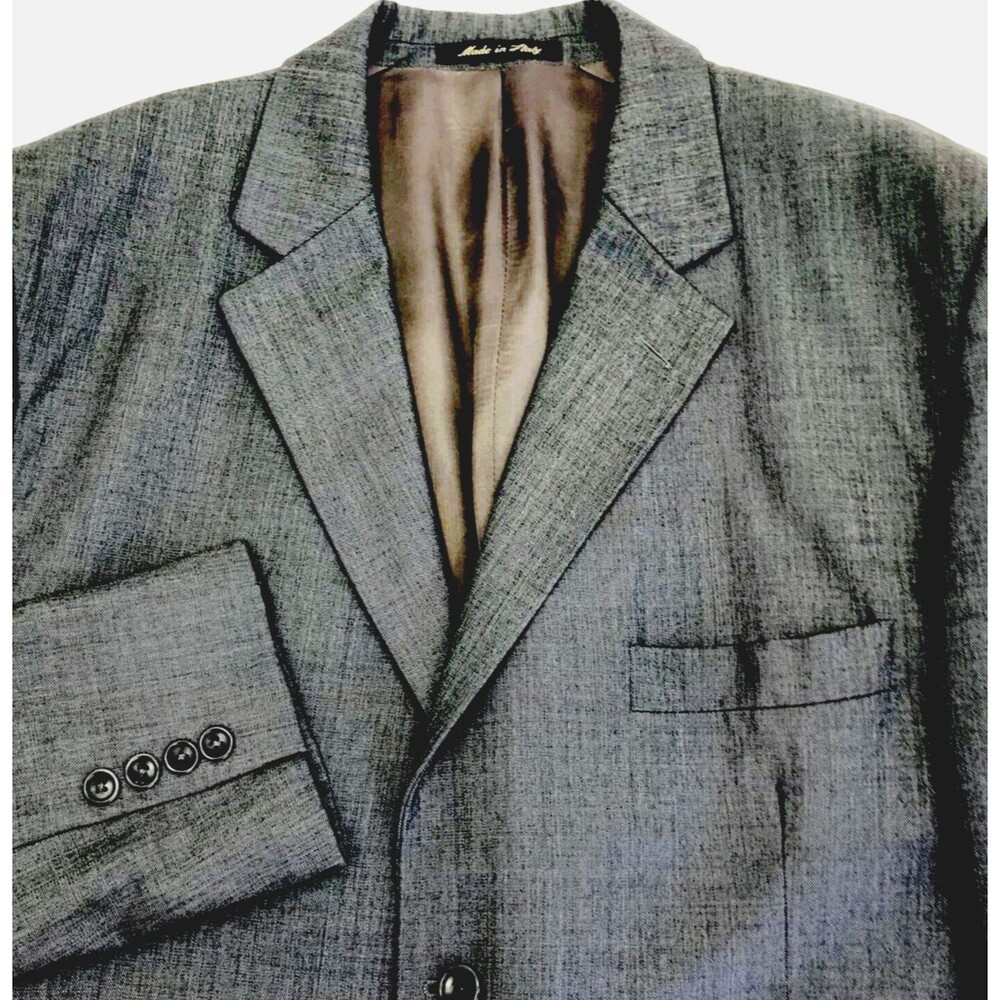 Zino Wool Italy Super 120 Sport Coat Di Valdengo Gray 44 Mens USA